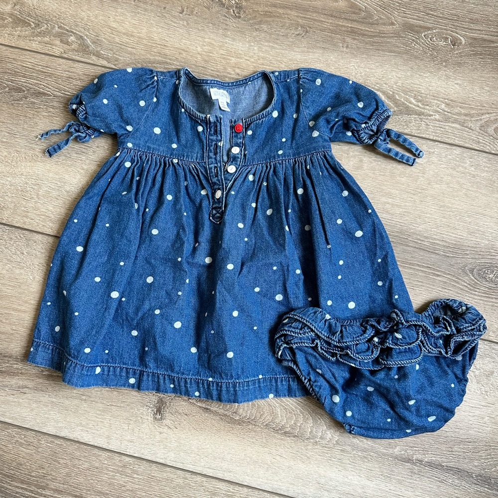 Gymboree Dot Denim Dress - Picture 2 of 5